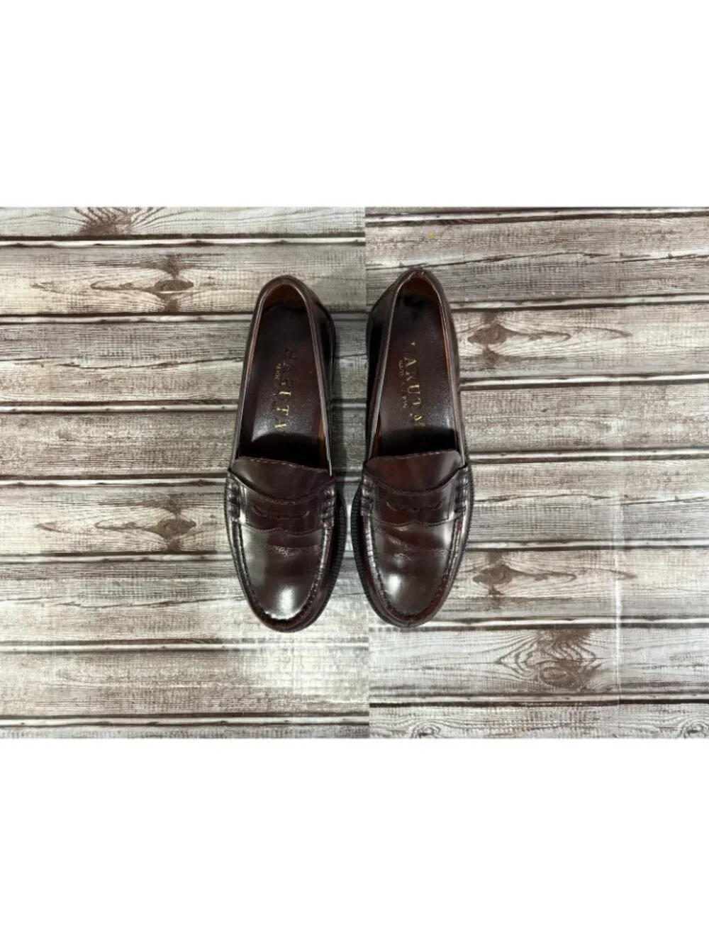 HARUTA 906 Penny Loafers Leather Size 25.5 EEE JP 7.5 US burgundy made in Japan